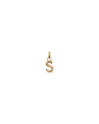 18K gold-plated charm with small letter S